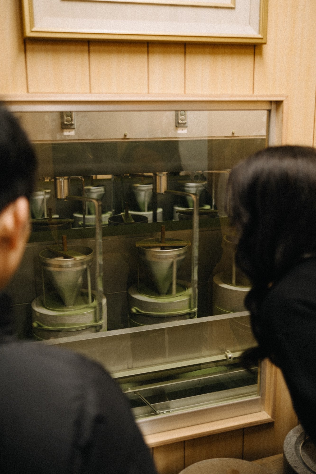Stone mills grinding matcha in Uji, Japan