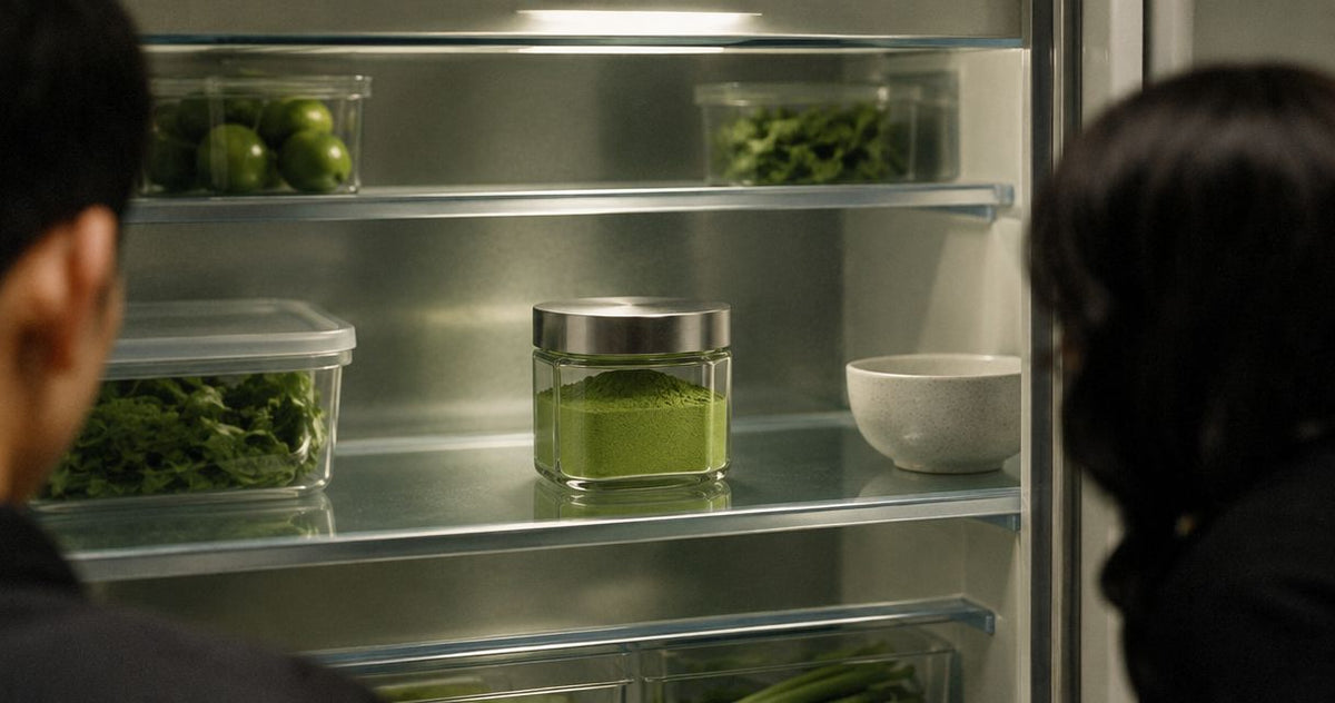 Refrigerating matcha powder without introducing condensation