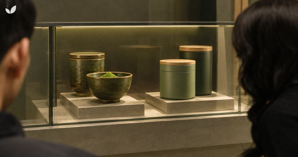 Matcha containers compared for display versus storage