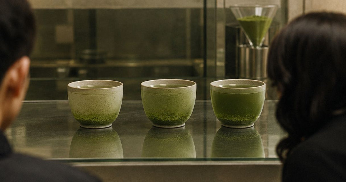 Matcha powder settling in the cup: suspension, not dissolving