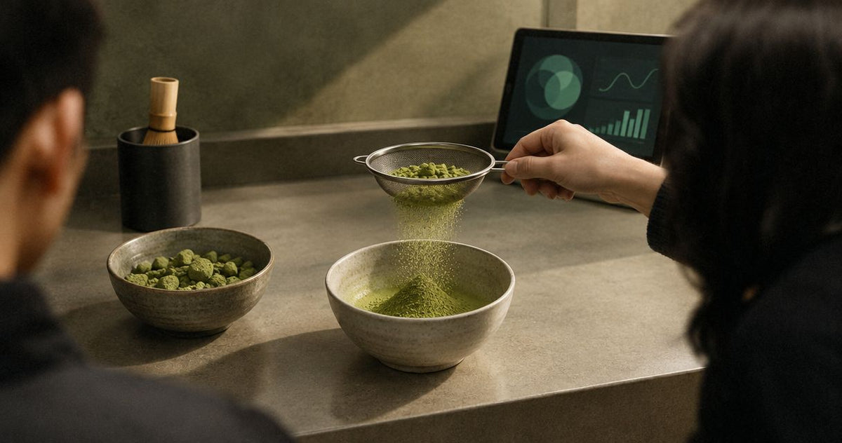 Matcha powder clumps: moisture, sieving and a smoother bowl